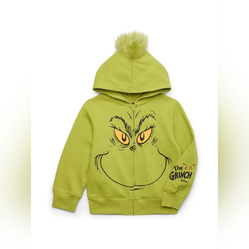 Dr. Seuss Boys Grinch Hoodie with Long Sleeves, Sizes 6-7 G3